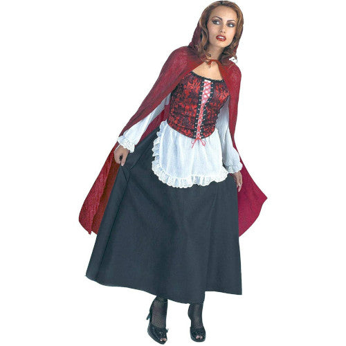 Womens Adult Red Riding Hood Costume Lacey Bodice
