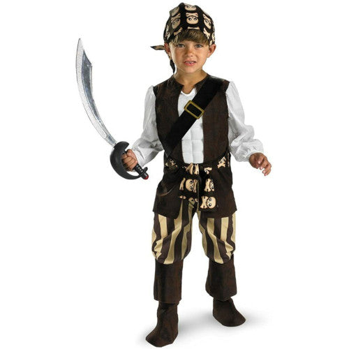 Rogue Pirate Child Boys Muscle Costume Jumpsuit Captain Halloween Fancy Dress