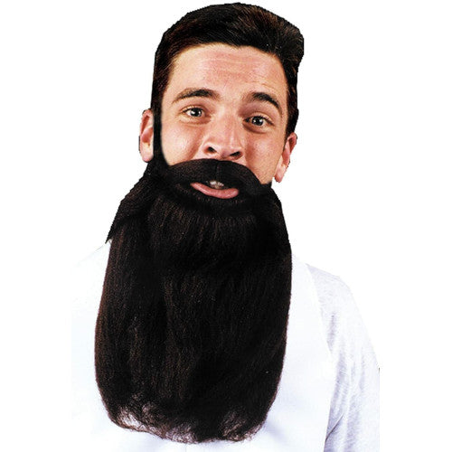 Mustache Beard Grey 14In  Costume Accessories