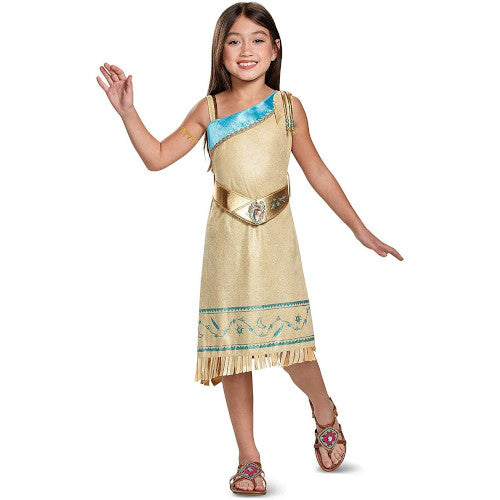 Pocahontas Deluxe Disney Native American Fancy Dress Up Halloween Child Costume