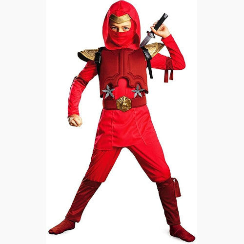 Disguise Shadow Ninja Red Fire Ninja Deluxe Boys Costume