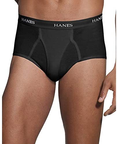 Hanes Mens FreshIQ ComfortBlend Black/Grey Briefs 2XL-4XL 4-Pack-K312HUCB