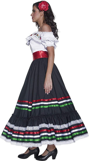 Smiffy's Women's Authentic Western Sexy Senorita Costume with Dress and Sash