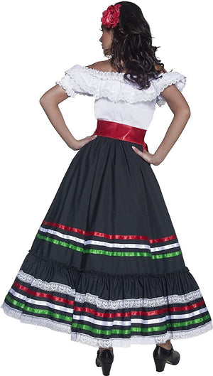 Smiffy's Women's Authentic Western Sexy Senorita Costume with Dress and Sash