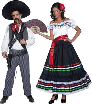 Smiffy's Women's Authentic Western Sexy Senorita Costume with Dress and Sash