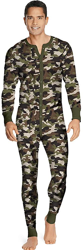 Hanes X-Temp Mens Organic Cotton Camo Thermal Union Suit-14530