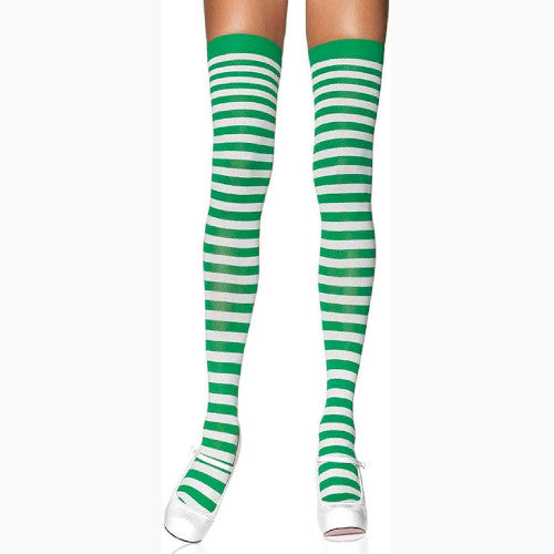 Green and White Nylon Stockings