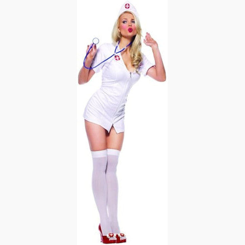 Sassy Nurse with Headpiece Women's Adult Halloween Costume