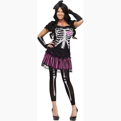 Sally Skelly Adult Womens Costume Skeleton Scary Sexy Theme Party Halloween