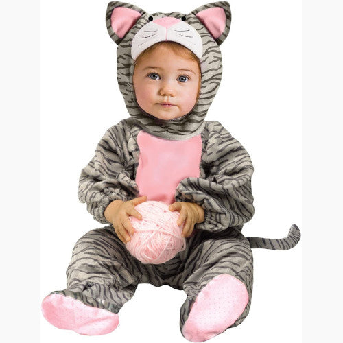 Grey Stripe Kitten Infants Hood Costume Jumpsuit Halloween Dress Up Funworld