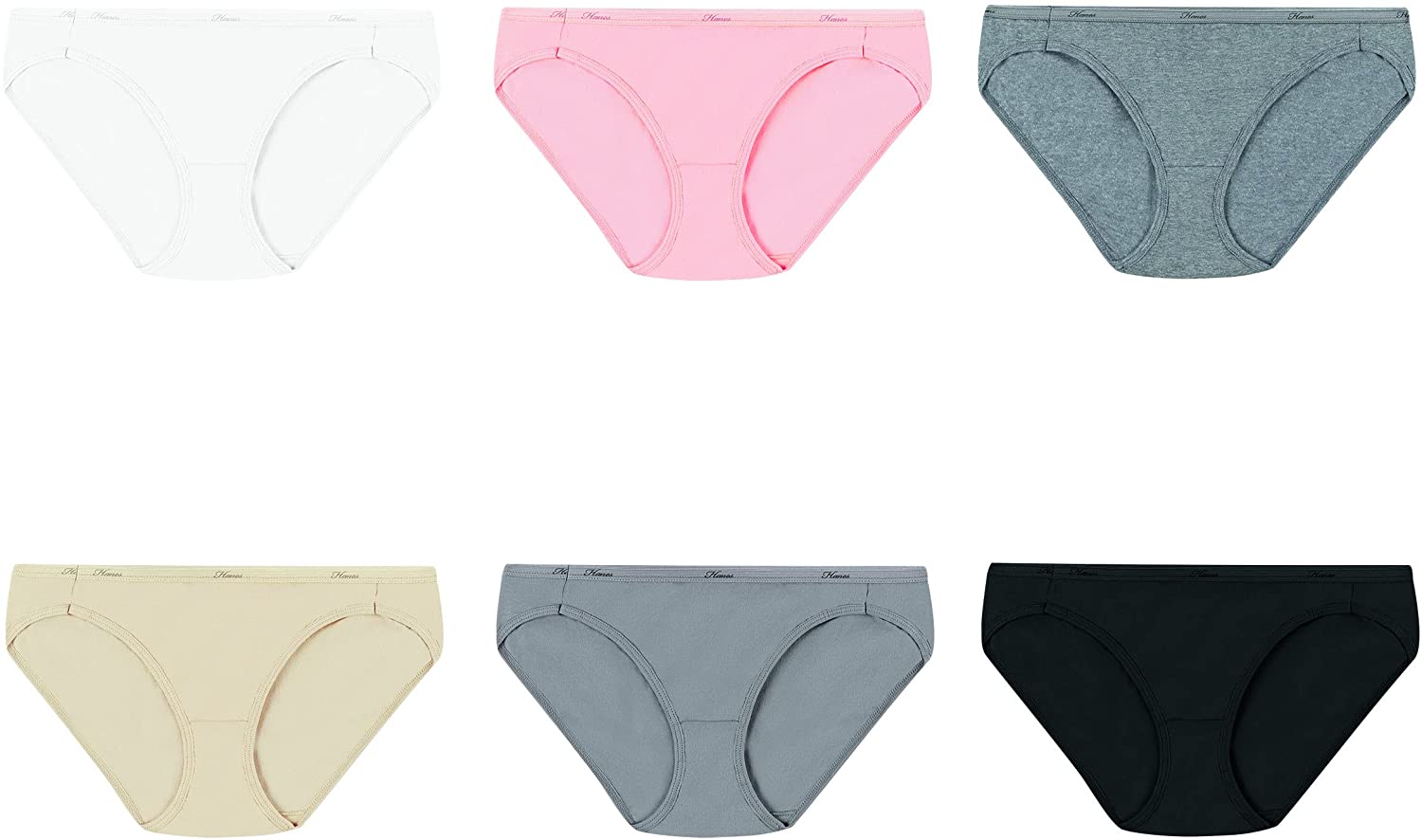 Hanes Women's 8Pack 100% Cotton BIKINI Underwear Ladies