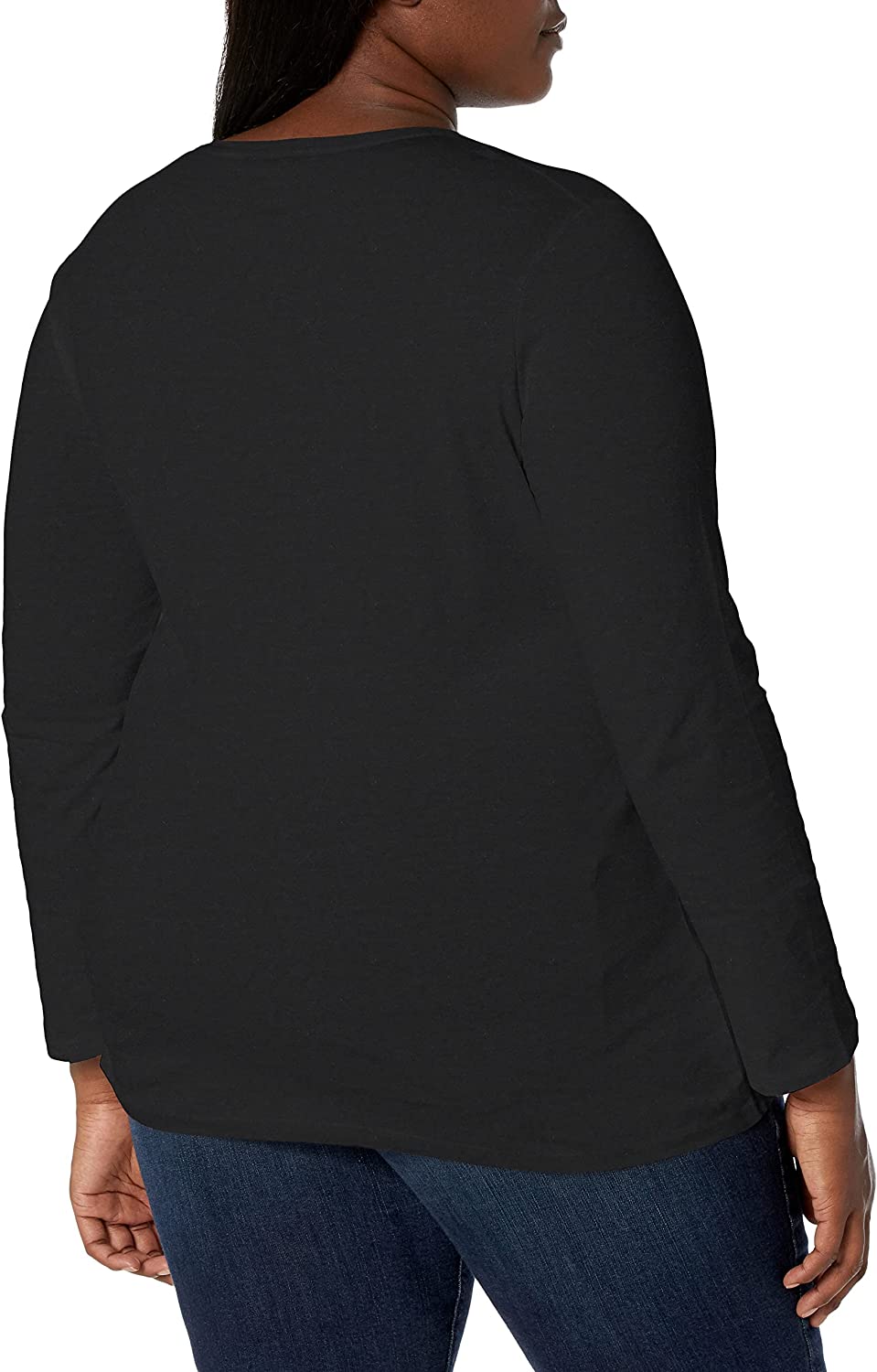 Just My Size Long-Sleeve V-Neck 100% Cotton Women's Tee-OJ043