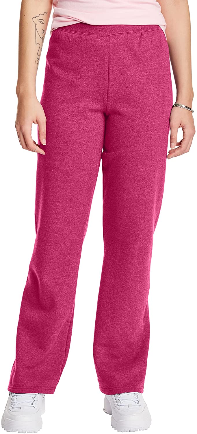 Hanes Womens Sweatpants, ComfortSoft EcoSmart Open Leg Fleece