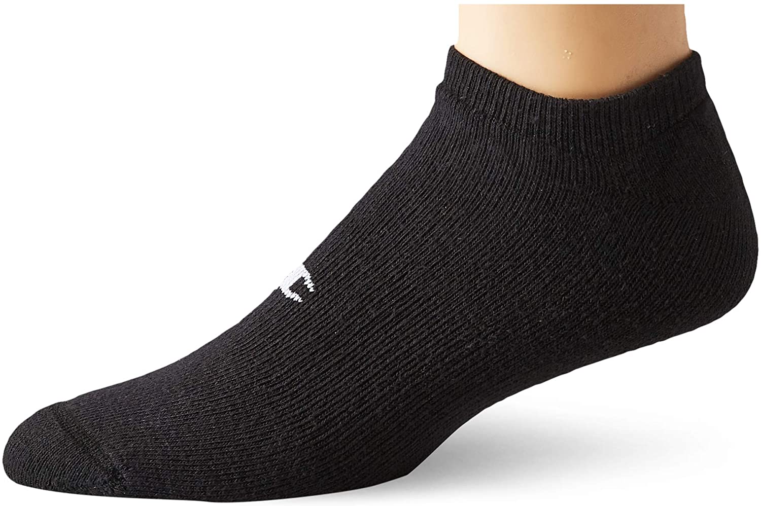 Champion Double Dry Performance Mens Black No-Show Socks 6-Pack