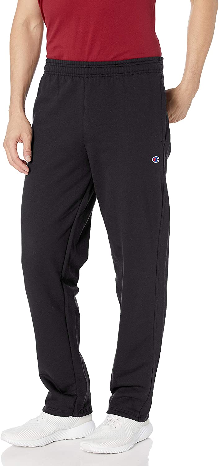 Champion Mens Powerblend Fleece Open Bottom Pants