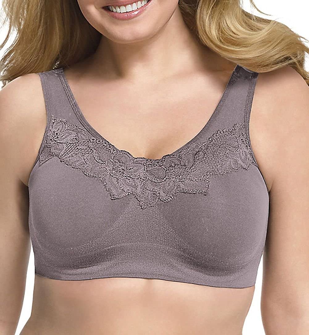 Just My Size Pure Comfort Wirefree Bra with Lace Trim & Back Close 127