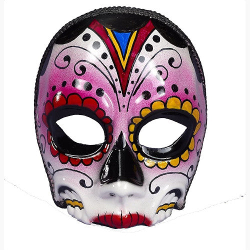 Day Of the Dead Multi Colored Female Costume Mask One Size