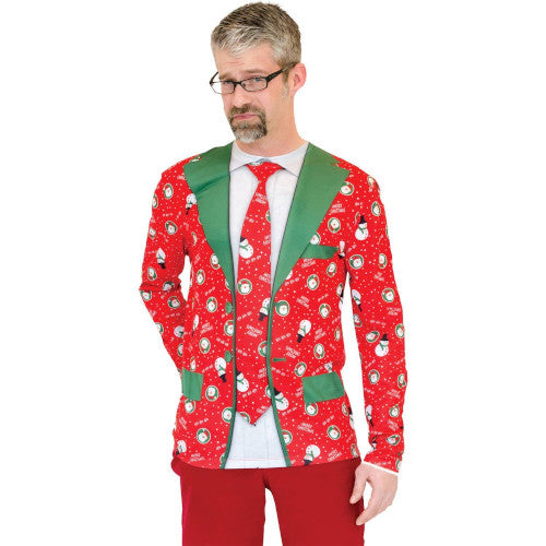 Ugly Christmas Suit Tie Adult Halloween Costume