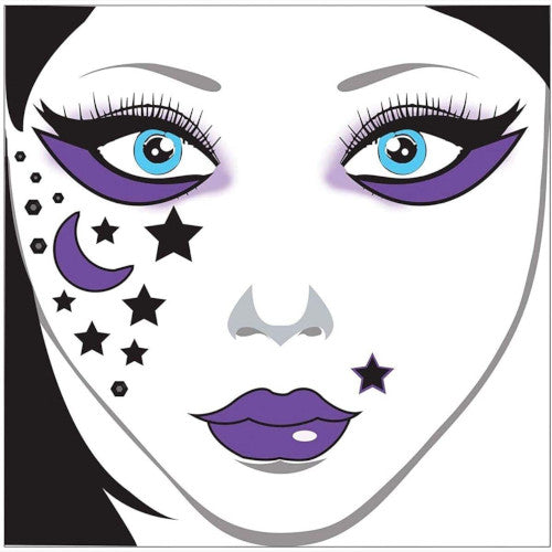 Face Decal Moon Stars - Standard - Stars