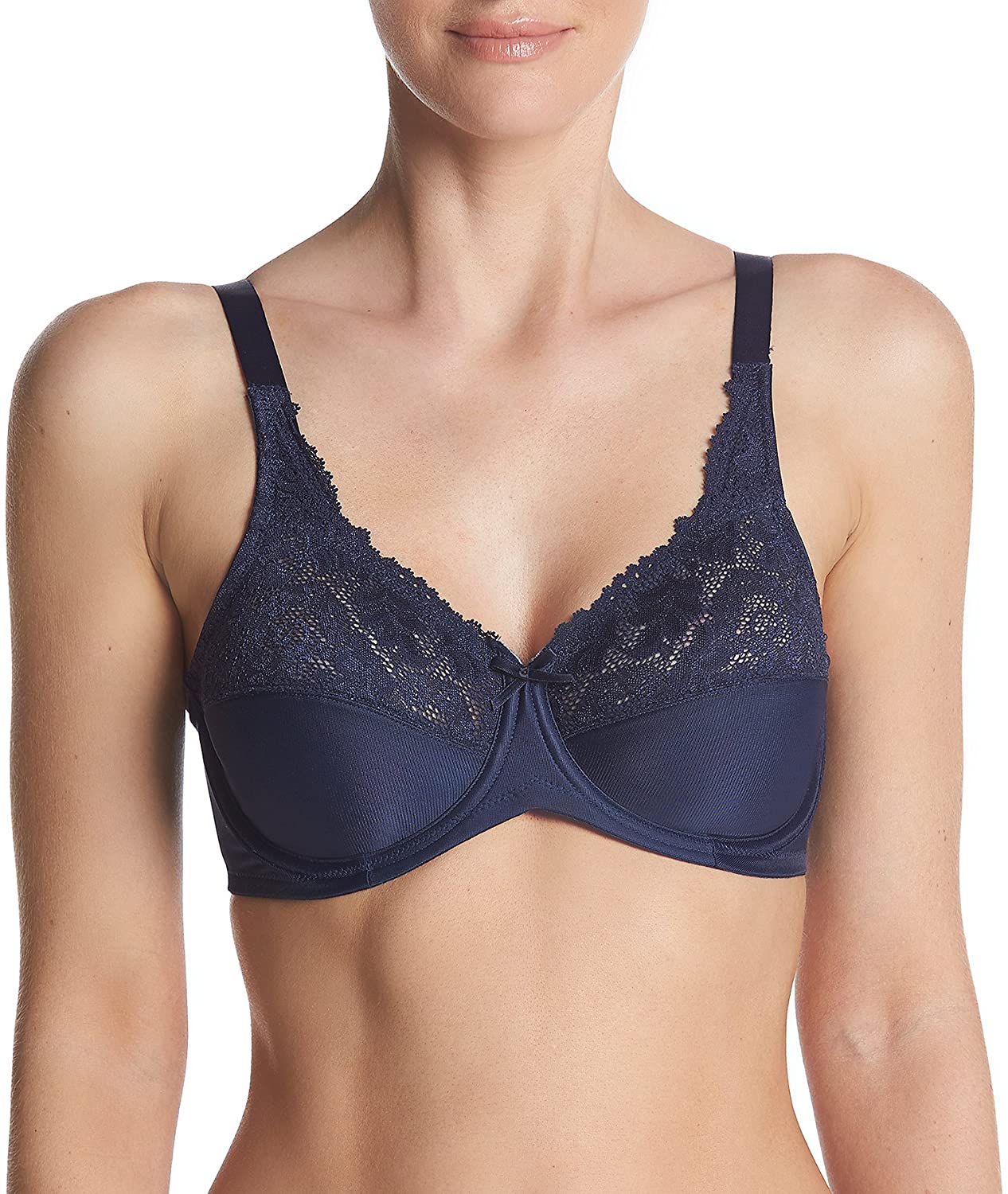 Lilyette 738994222671 Tailored Minimizer Bra with Lace Trim by