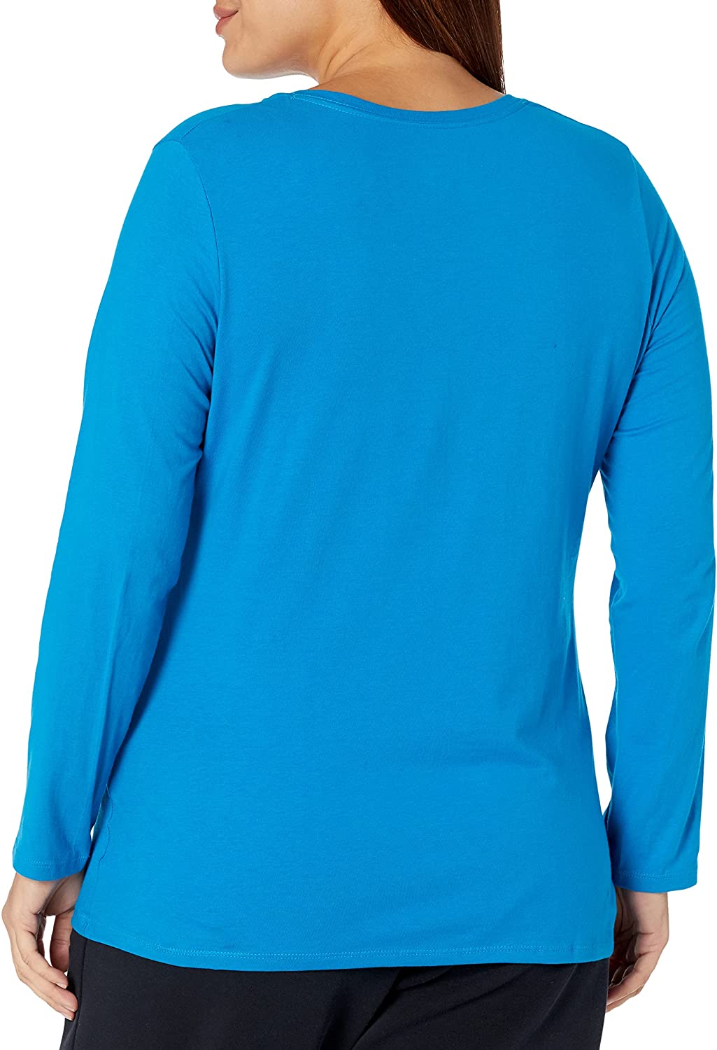 Just My Size Long-Sleeve V-Neck 100% Cotton Women's Tee-OJ043