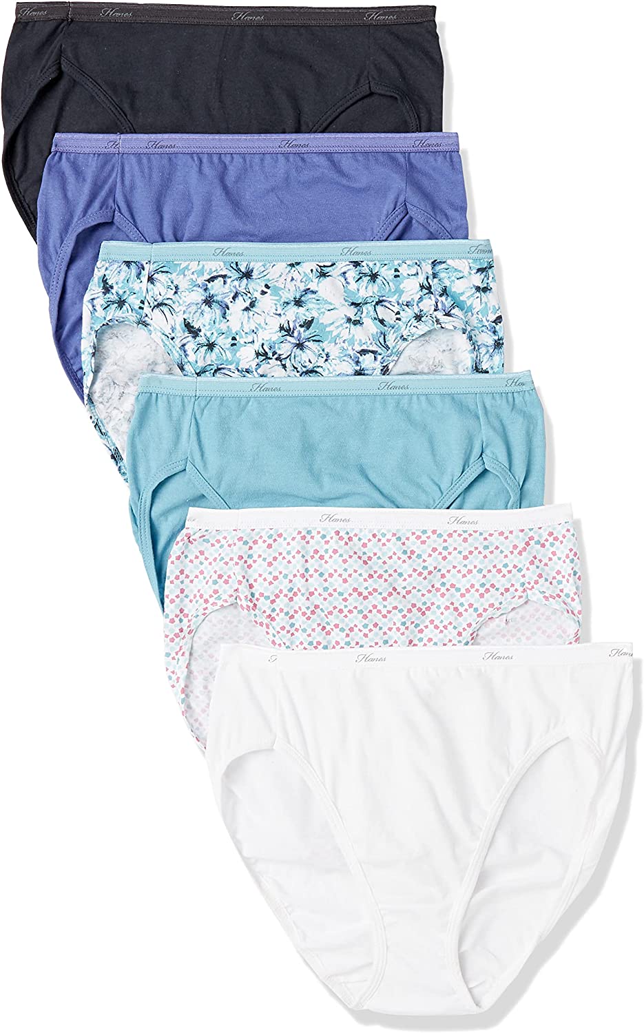 Hanes Cool Comfort  Women's Cotton Hi-Cut Panties 6-Pack-PP43WB
