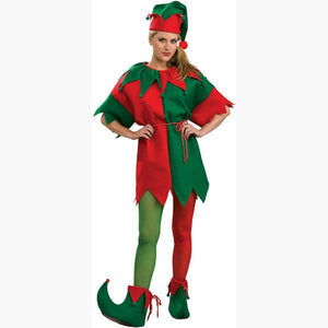 Red and Green Elf Tights Womens