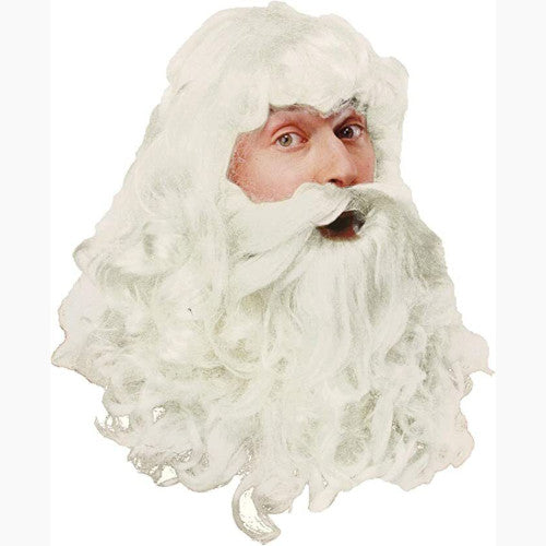 Santa Claus White Long Wavy Wig And Beard