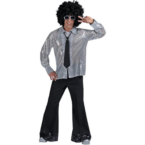 Disco Pants with Sequin Bottoms - 1970's - Black - Costume