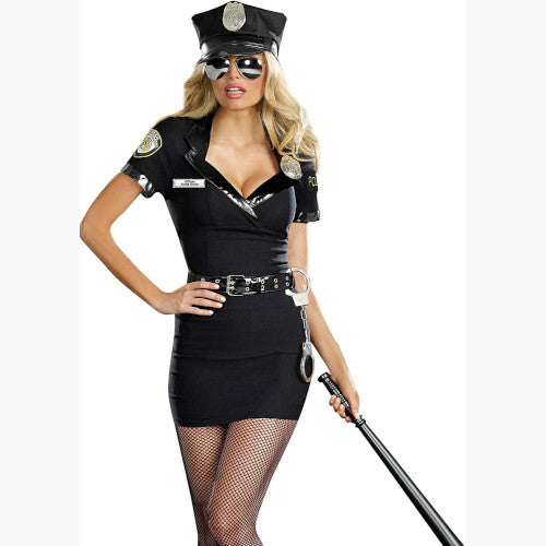 Sexy Dream Girl Cop Police Woman Mini Dress Costumes