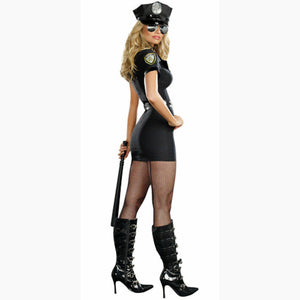 Sexy Dream Girl Cop Police Woman Mini Dress Costumes