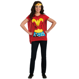 Wonder Women's Red Cape/Tiara Costume T-Shirt