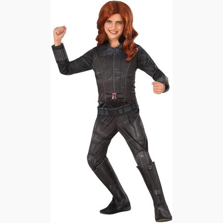 Black Widow Deluxe Child Girls Costume Jumpsuit Halloween Fancy Dress Rubies