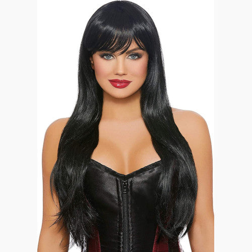 Long Straight Layered Black Wig