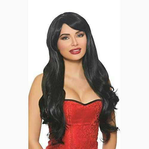 Dreamgirl Women's Long Wavy Black Wig, One Size