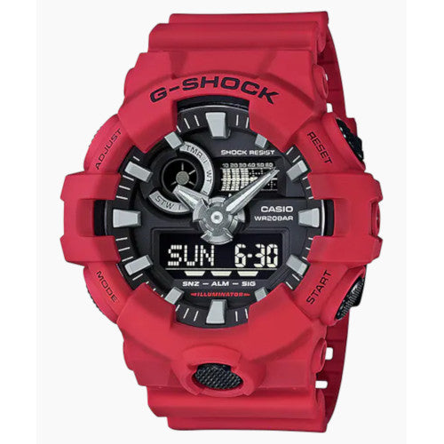 Casio G-Shock Analog/Digital Watch Red Resin GA-700-4A