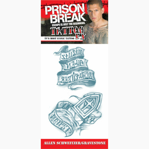 Tv Show Prison Break Schweitzer Grvstn Temporary Tattoo. DF807PB