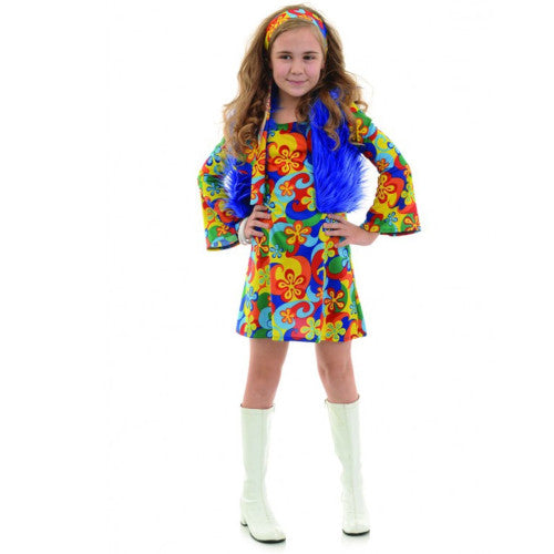 Far Out Rainbow Flower Child 70S Hippie Girls Halloween Costume