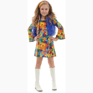 Far Out Rainbow Flower Child 70S Hippie Girls Halloween Costume