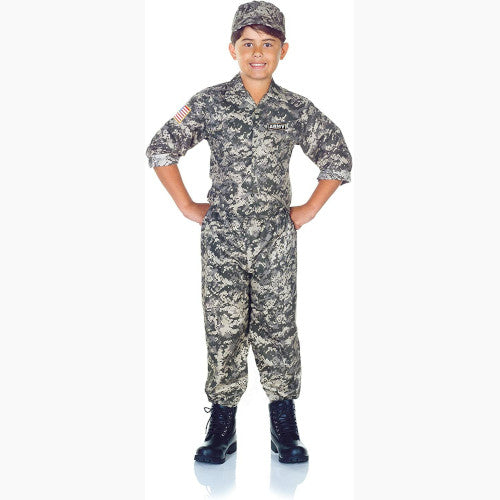 US Army Camo Costume Uniform Child Boys General Military Halloween