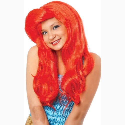 Ariel Girls Wig The Little Mermaid Child Youth Red Long Disney Princess Movie