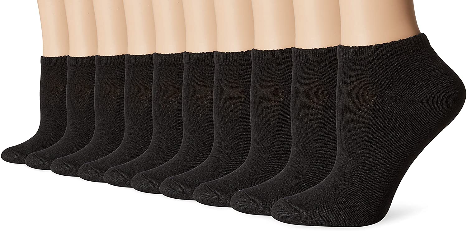 Hanes Cushioned Women's Ankle Athletic Socks 10-Pack-681/10