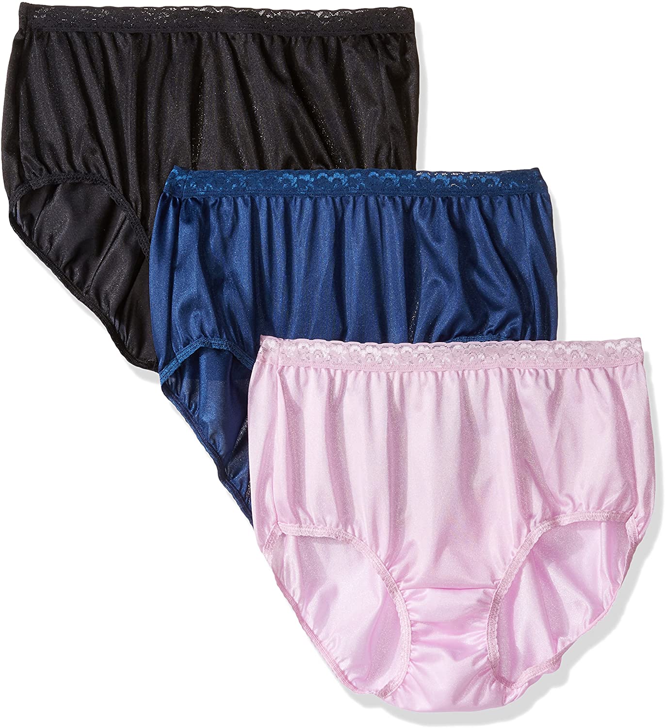 Hanes Women's Plus Nylon Brief 3-Pack-D70LAS