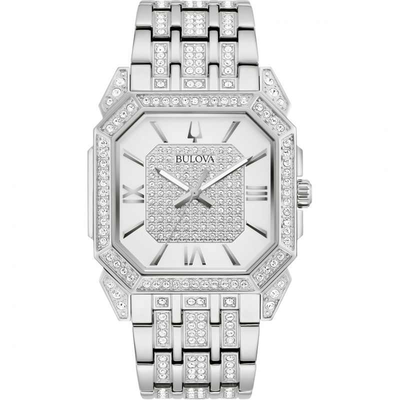 Bulova Crystal Quartz Mens Watch 96A285