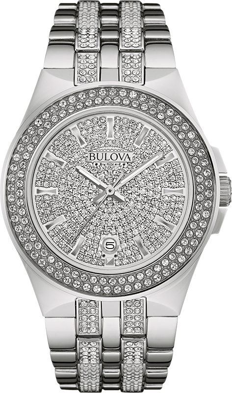 Bulova Crystal Quartz Mens Watch 96B235