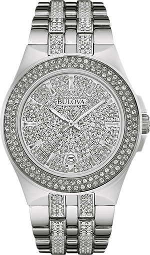 Bulova Crystal Quartz Mens Watch 96B235