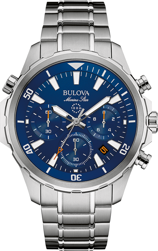 Bulova Marine Star Quartz Mens Watch 96B256