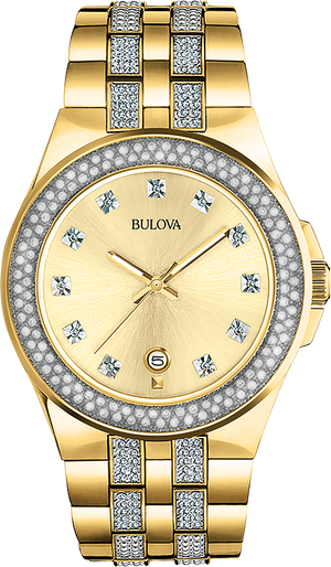 Bulova Crystal Quartz Mens Watch 98B174