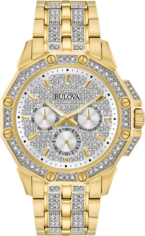 Bulova Crystal Quartz Mens Watch 98C126