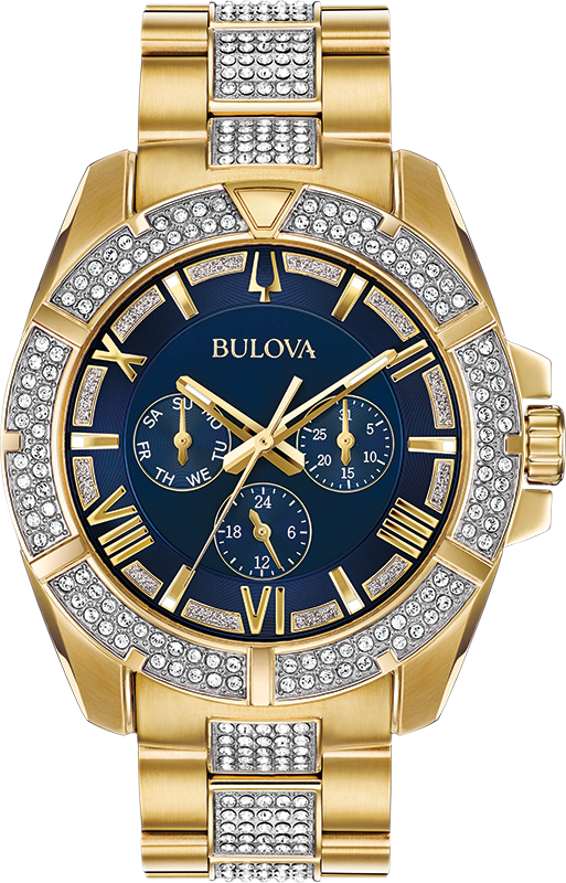 Bulova Crystal Quartz Mens Watch 98C128